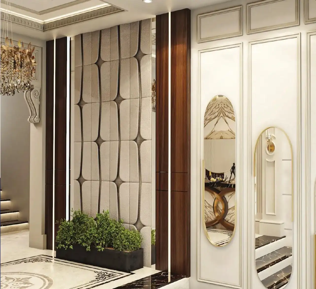 E72 — النورث هاوس — تفاصيل تكسيات الحوائط