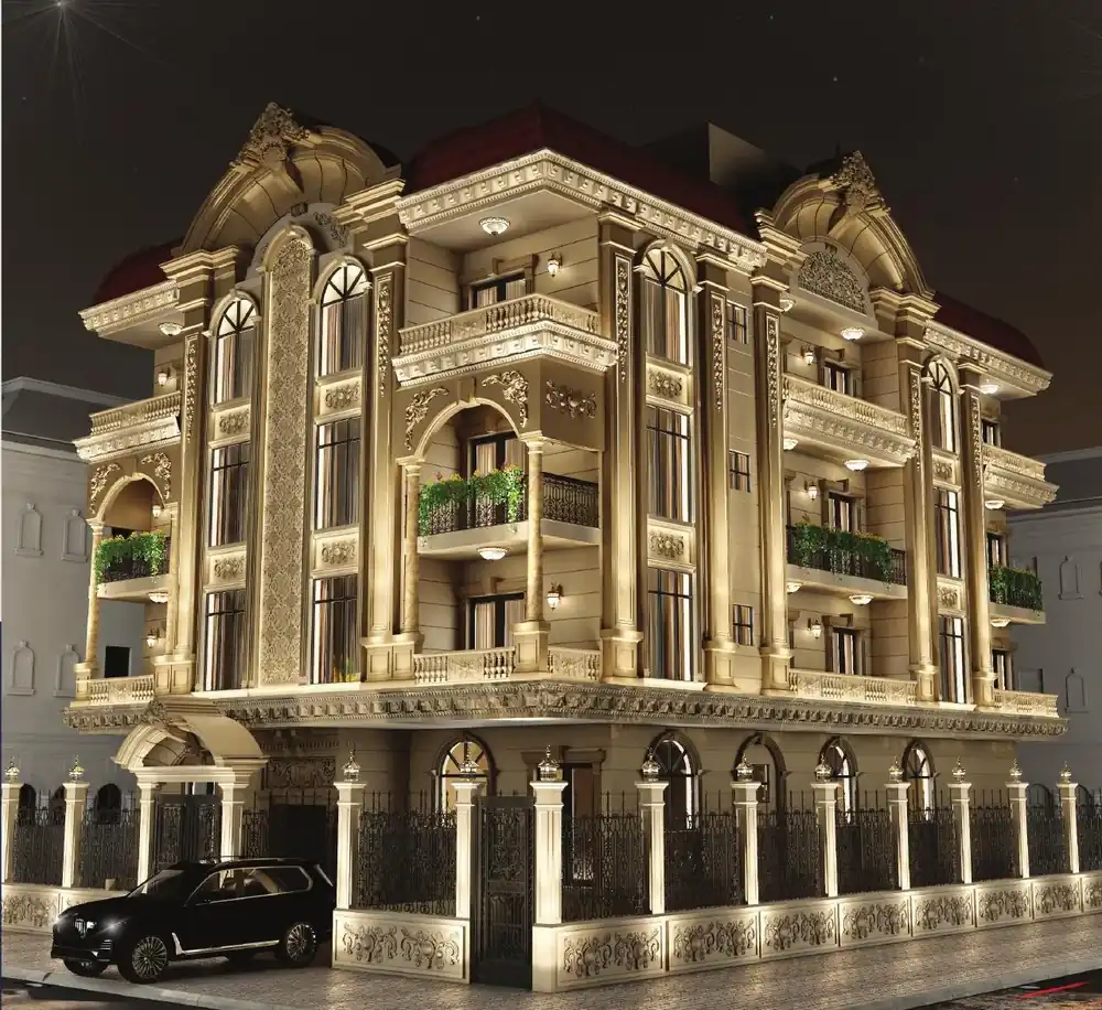 E72 — النورث هاوس — الواجهة ليلًا
